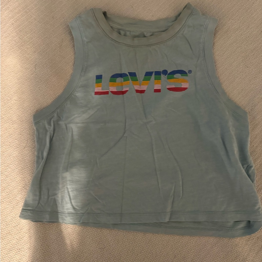 Levi's Tank Top - blue with Rainbow Logo